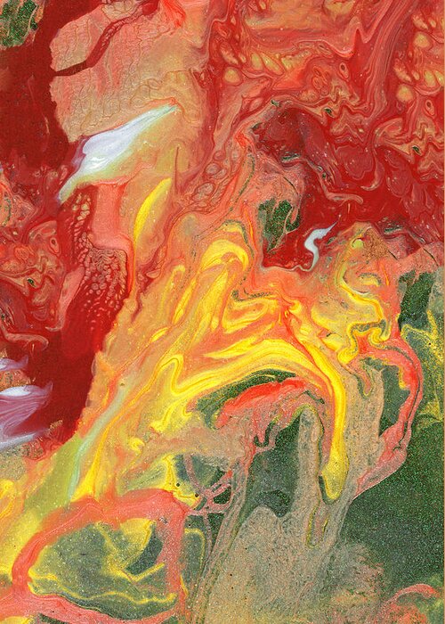 Abstract Greeting Card featuring the photograph Abstract - Nail Polish - In a state of flux by Mike Savad
