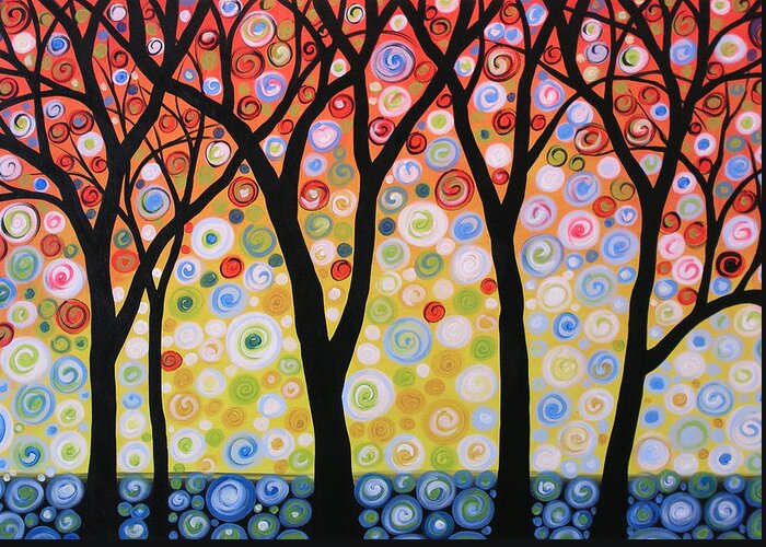 Original Abstract Tree Landscape Painting  Stained Glass Tree #2 Painting  by Amy Giacomelli - Fine Art America
