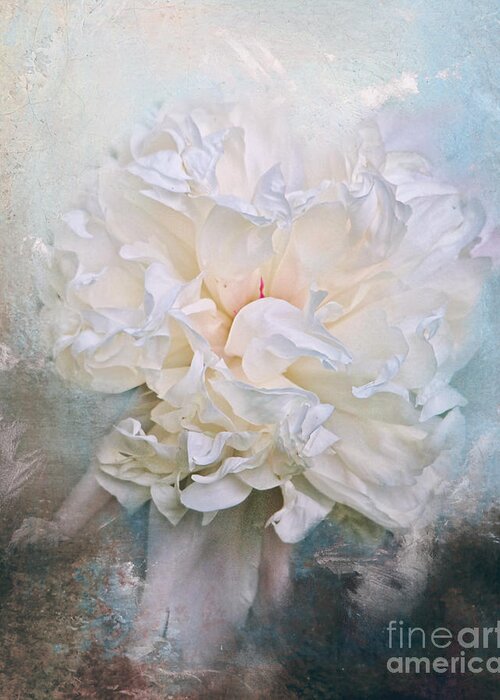 Abstract Greeting Card featuring the photograph Abstract Peony in Blue by Jai Johnson