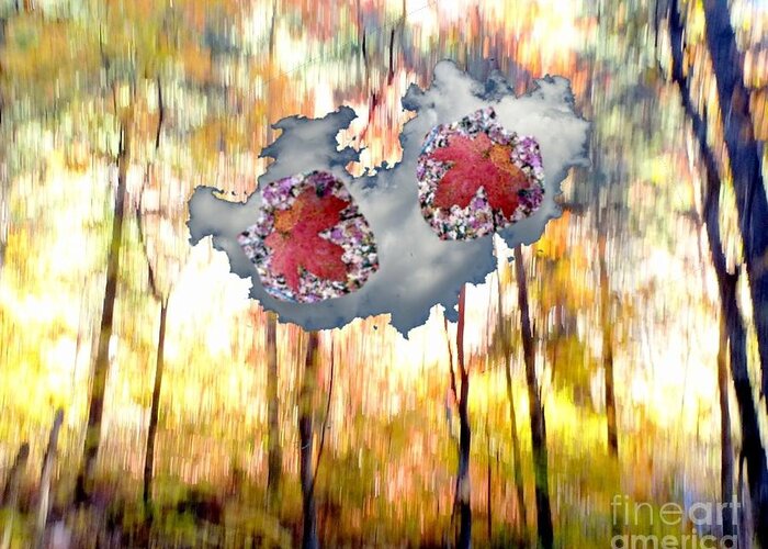  Greeting Card featuring the photograph Abstract West Fork Autumn Bell Rock Heart Cloud by Mars Besso