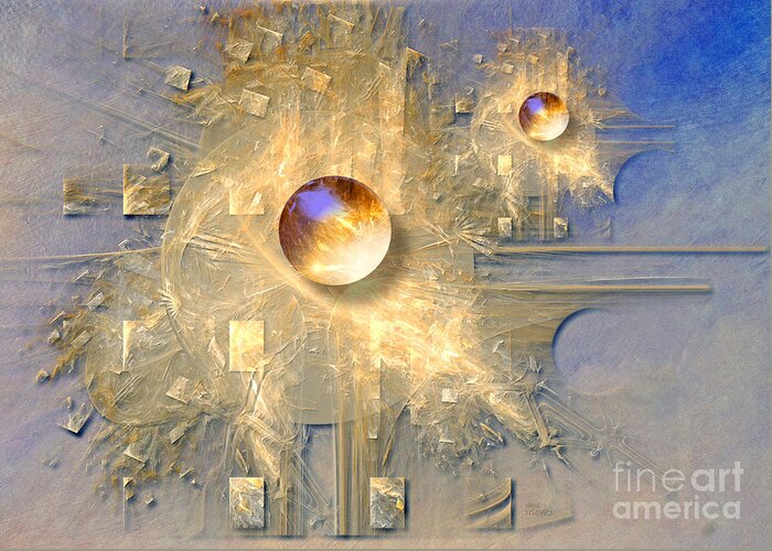 Abstract Greeting Card featuring the digital art Abstract with balls by Alexa Szlavics