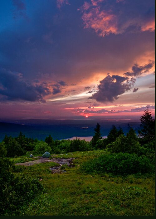 Landscape Greeting Card featuring the photograph Acadia Sunset 47150 by Brent L Ander