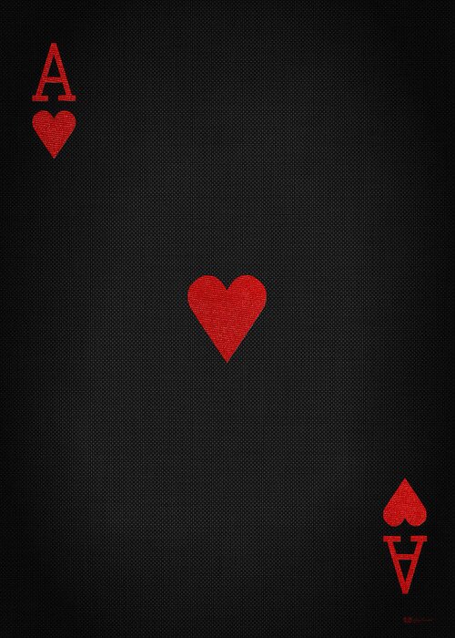 Ace Hearts in Red Black Canvas Greeting Card Serge Averbukh