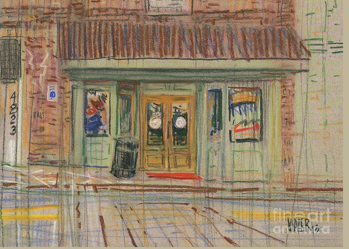 Acworth Greeting Card featuring the painting Acworth Shop by Donald Maier
