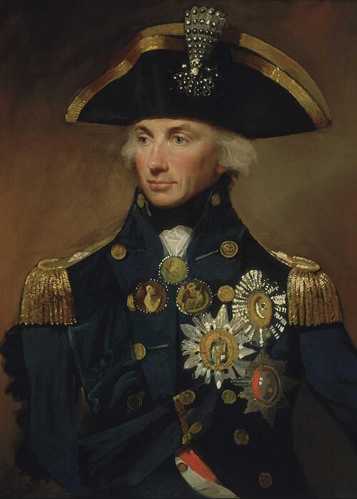 Horatio Nelson Greeting Card featuring the painting Admiral Horatio Nelson by War Is Hell Store