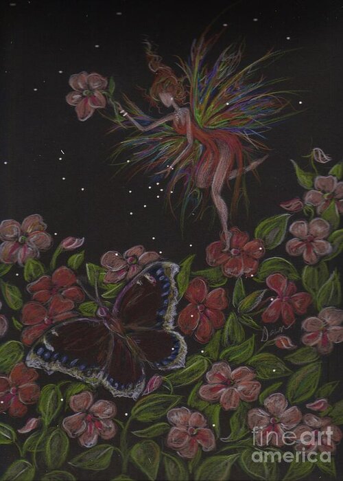 Fairies Greeting Card featuring the drawing Admiration by Dawn Fairies