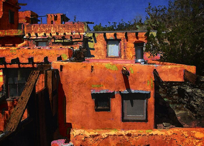 Adobe Greeting Card featuring the photograph Adobe Walls by Timothy Bulone