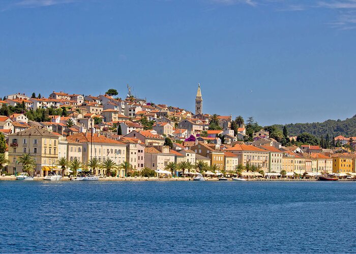 Croatia Greeting Card featuring the photograph Adriatic Town of Mali Losinj view from sea by Brch Photography
