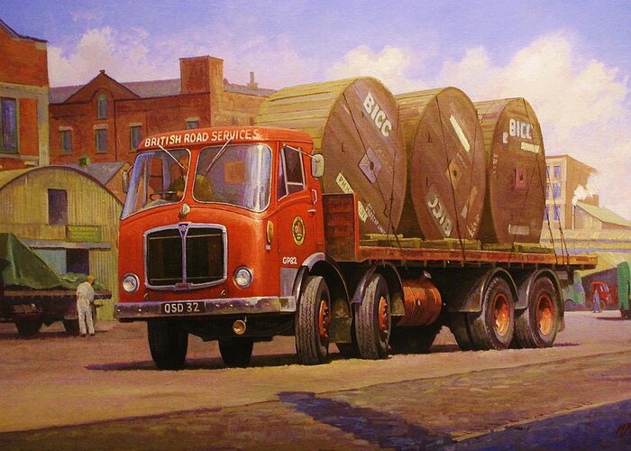 Lorry Greeting Card featuring the painting AEC Mammoth Major Mk V by Mike Jeffries