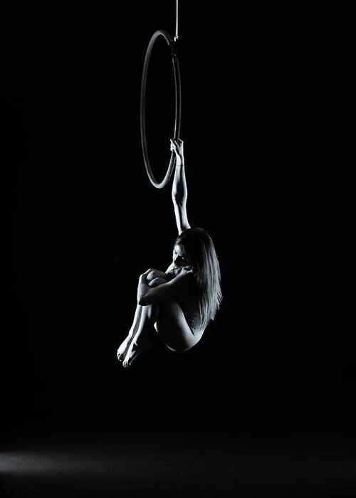 Fine Art Nude Greeting Card featuring the photograph Aerial Hoop by Bicibici