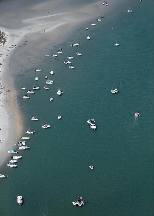 Aerial Greeting Card featuring the photograph Aerial Shoots Of Boats by Logan Mock-Bunting