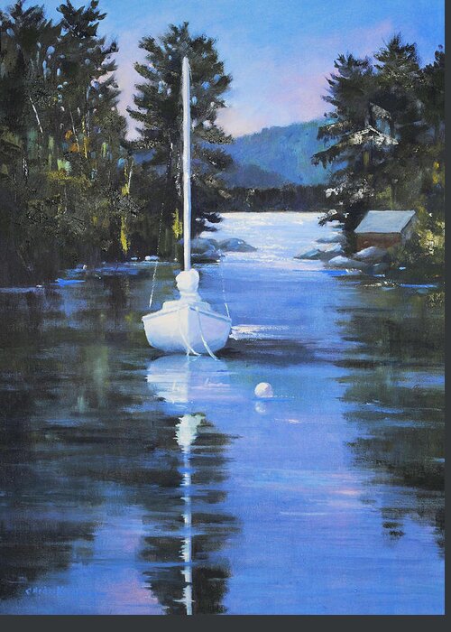 Sailboats Greeting Card featuring the painting After the Sail by Christine Hodecker-George