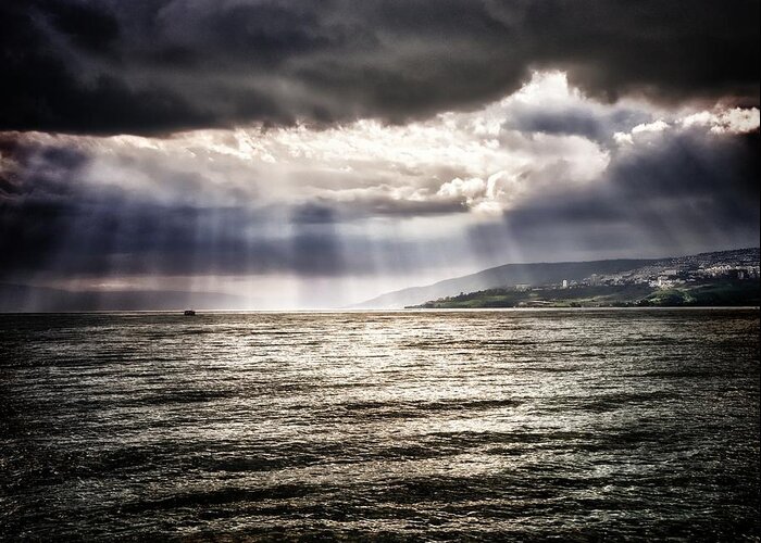  Greeting Card featuring the photograph After The Storm Sea of Galilee Israel by Mark Fuller
