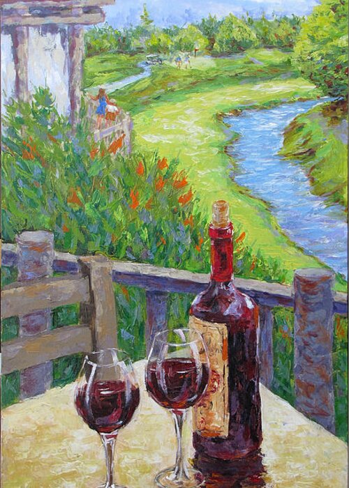 Wine Greeting Card featuring the painting Finest Hour by Jyotika Shroff