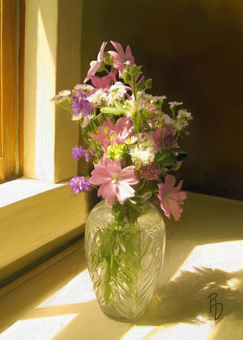 Oil Painting Greeting Card featuring the digital art Afternoon Light by Ric Darrell