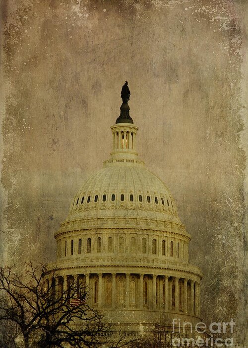 Liberty Greeting Card featuring the photograph Aged Capitol Dome by Terry Rowe
