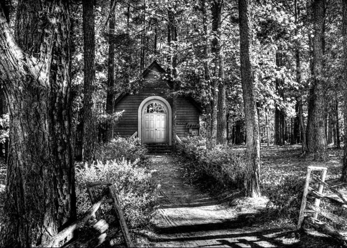 Hdr Greeting Card featuring the photograph AJSP Chapel BW by Andy Lawless