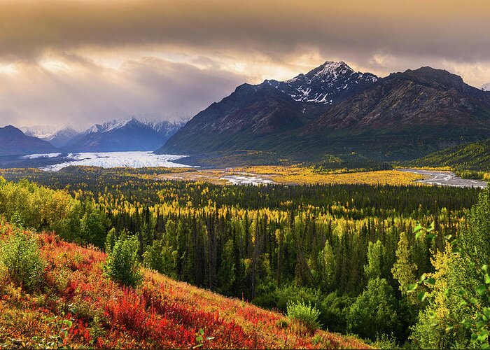 Scenics Greeting Card featuring the photograph Alaska In Fall Season by Noppawat Tom Charoensinphon
