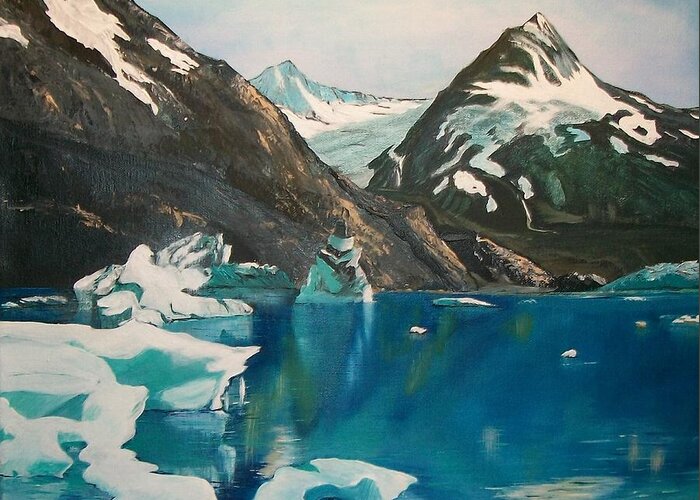 #alaska Greeting Card featuring the painting Alaska Reflections by Sharon Duguay