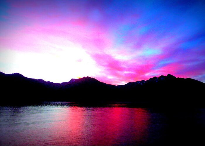 Lomography Greeting Card featuring the photograph Alaska Sunset Lomography by Katy Hawk