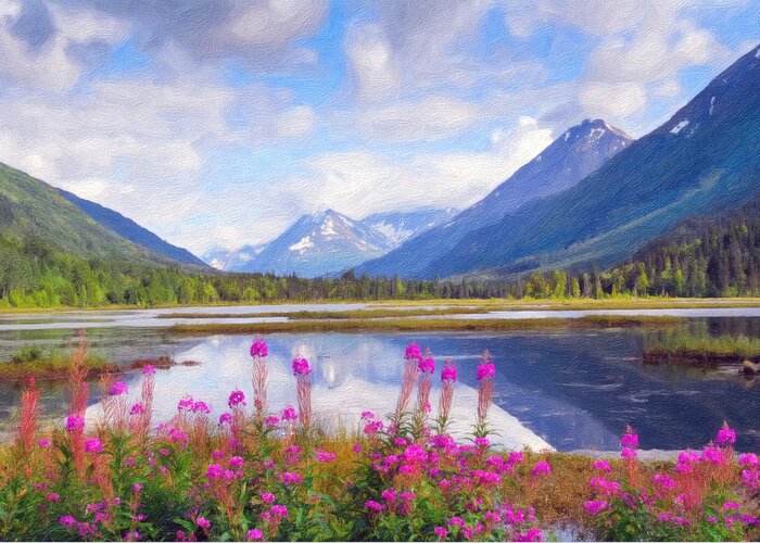Alaska Greeting Card featuring the photograph Alaskan Horizons Oil Painting by Patrick Wolf