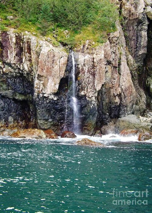 Kenai Fjords Greeting Card featuring the photograph Alaskan waterfall in the spring by Brigitte Emme