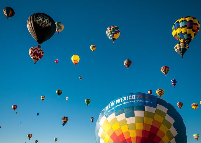 Balloons Greeting Card featuring the photograph Albuquerque Balloon Fiesta 12 by Lou Novick