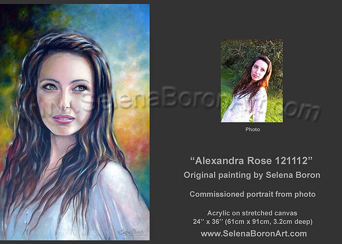 Portrait Greeting Card featuring the painting Alexandra Rose 121112 by Selena Boron