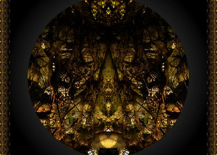 Ennis Greeting Card featuring the digital art Alien Moth God Priest by Christophe Ennis