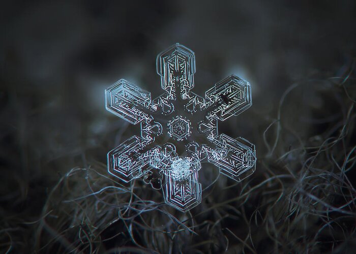 Snowflake Greeting Card featuring the photograph Snowflake photo - Alioth by Alexey Kljatov