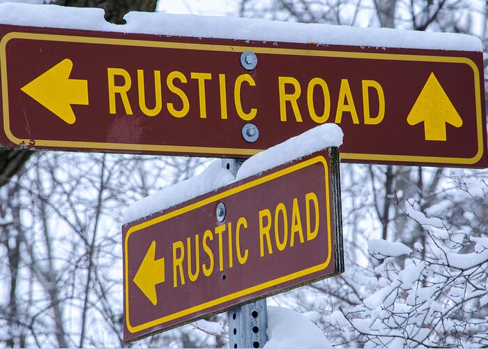 Signs Greeting Card featuring the photograph All Roads Lead to Rustic by Susan McMenamin