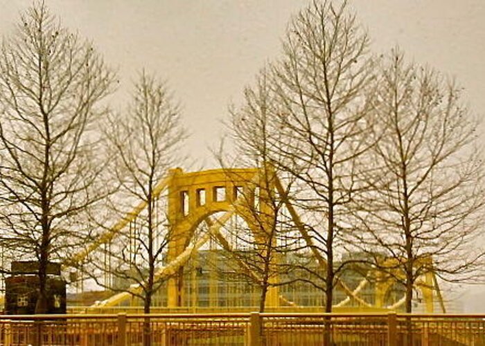 Allegheny Bridge Greeting Card featuring the photograph Allegheny Bridge by LeLa Becker