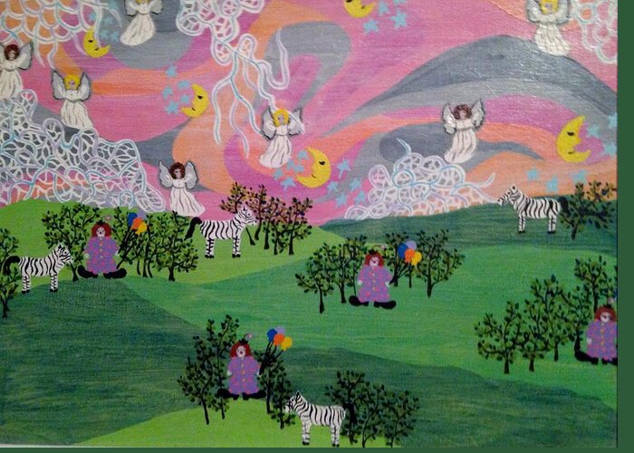 Zebra Greeting Card featuring the painting Almost Heaven by Erika Jean Chamberlin