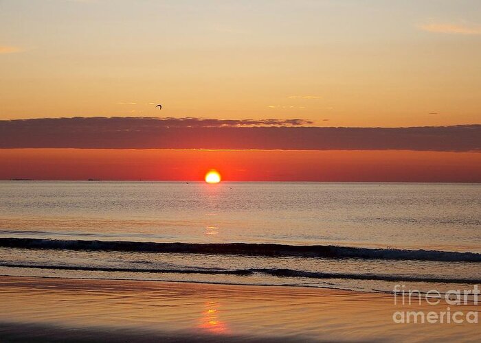 Sunrise Greeting Card featuring the photograph Hampton Beach Sunrise #1 by Eunice Miller