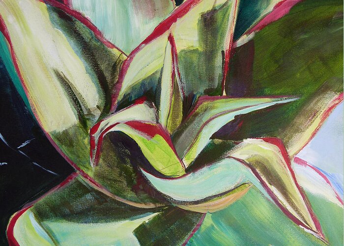 Aloe Plant Greeting Card featuring the painting Aloe Plant by Suzanne Willis