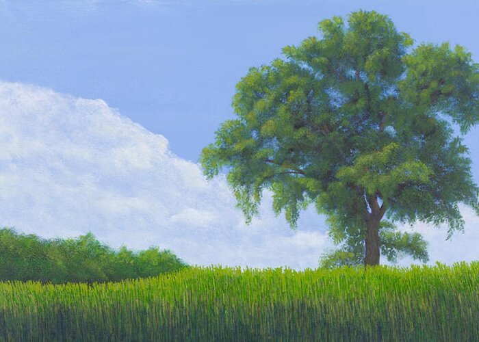Cottonwood Tree Greeting Card featuring the painting Alone Summer by Garry McMichael