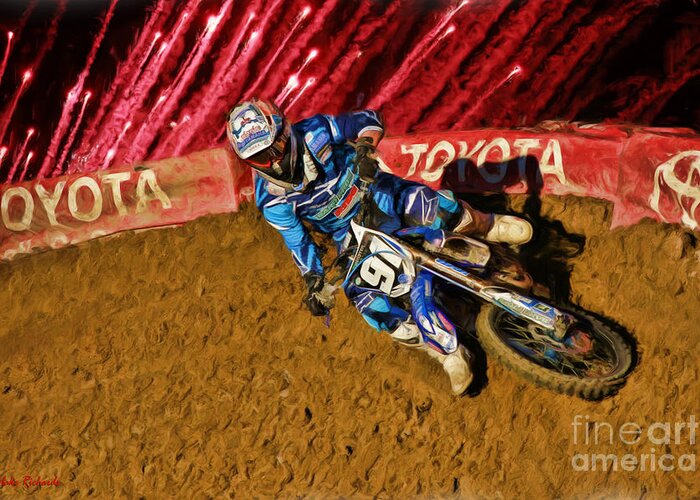 Ama 250sx Supercross Greeting Card featuring the photograph AMA 250SX SuperCross Chris Howell by Blake Richards
