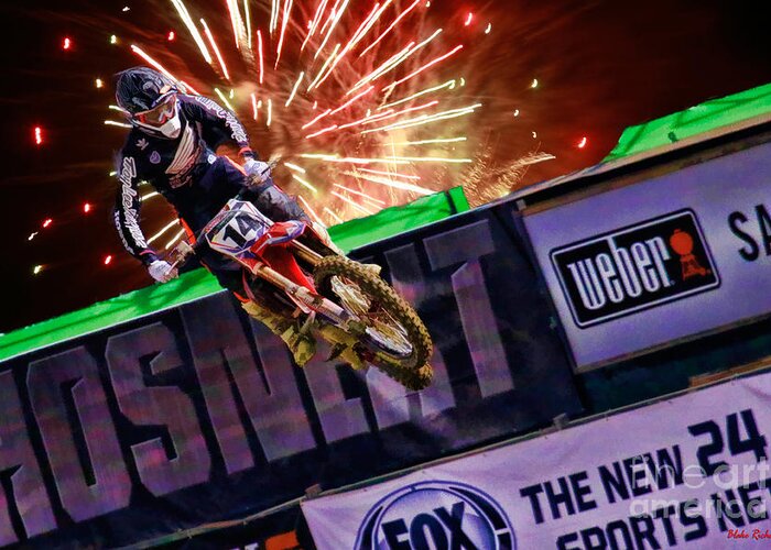 Ama 450sx Supercross Cole Seely Greeting Card featuring the photograph AMA 450SX SuperCross Cole Seely by Blake Richards