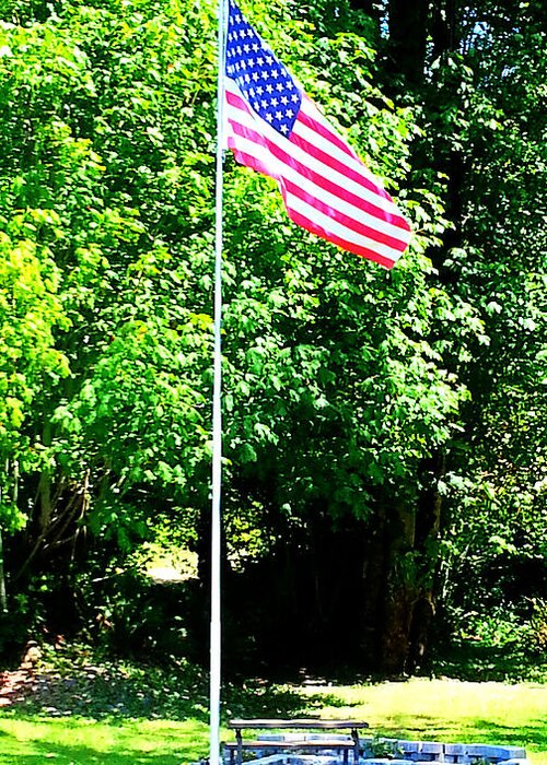 American Flag Greeting Card featuring the photograph American Flag - Honoring John by Tap On Photo