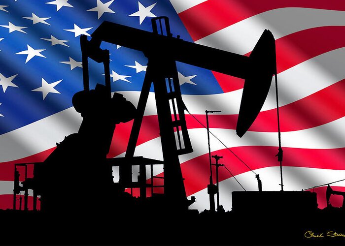 American Oil Greeting Card featuring the digital art American Oil by Chuck Staley