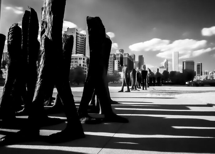 Infrared Greeting Card featuring the photograph An infrared look at Chicago's Agora by Sven Brogren