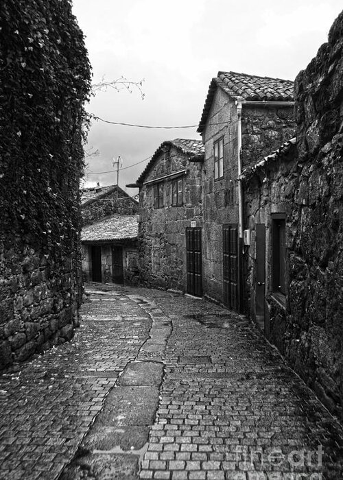 Ancient Greeting Card featuring the photograph Ancient street in Tui BW by RicardMN Photography