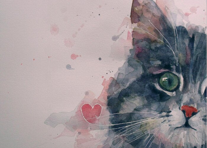 Cats Greeting Card featuring the painting And I Love Her by Paul Lovering