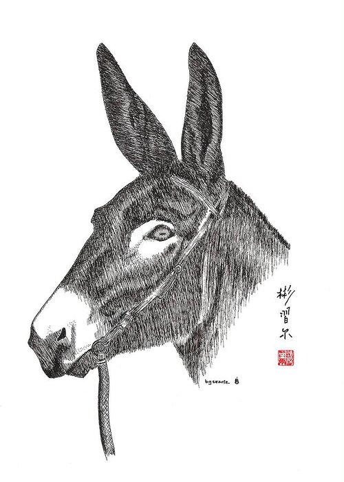 Mule Greeting Card featuring the painting Andy by Bill Searle
