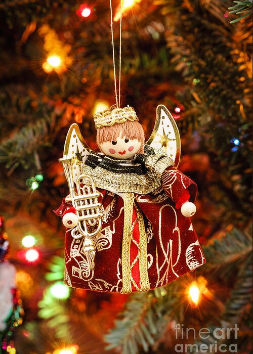 Christmas Ornament Greeting Card featuring the photograph Angel Christmas Ornament by Oscar Gutierrez