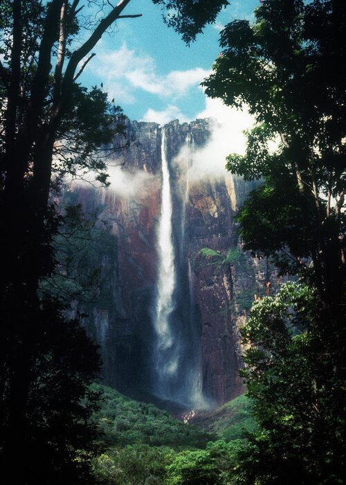 Adventure Greeting Card featuring the photograph Angel Falls, Venezuela by Ron Koeberer