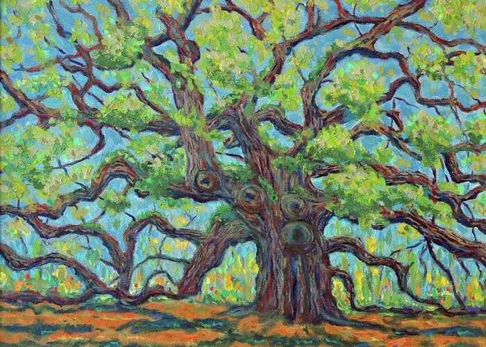 Angel Oak Greeting Card featuring the painting Angel Oak Impression by Dwain Ray