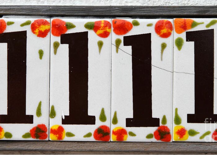 1111 Greeting Card featuring the photograph Angelic Numbers by Diana Sainz by Diana Raquel Sainz
