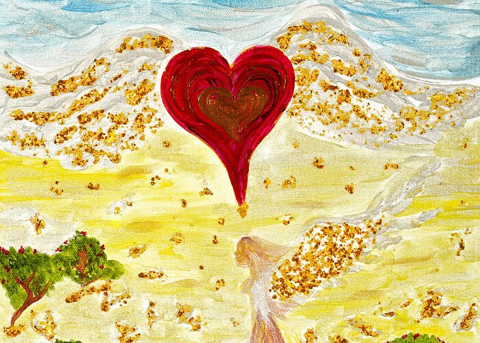 Angel Greeting Card featuring the painting Angels Journey by Wisper Krimmer