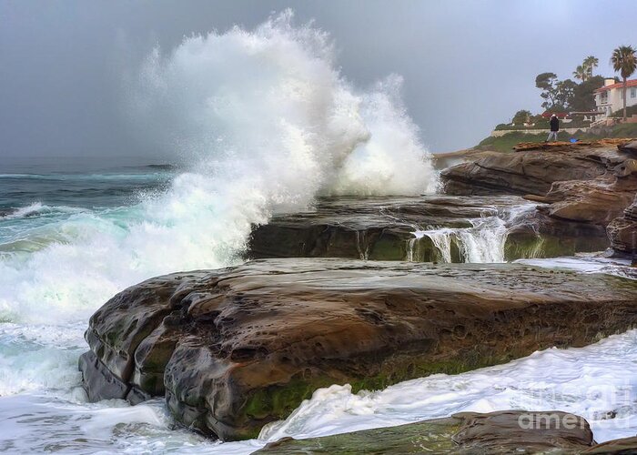 Sea Greeting Card featuring the photograph Angry Sea by Eddie Yerkish